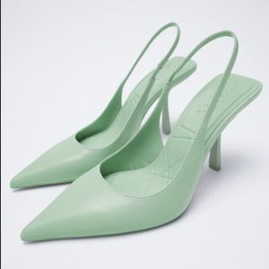 Pointed Toe Leather Heels from Zara